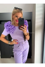 VICKI rövidujjú felső - extra díszítéssel vállán