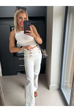 LEILA white francia farmernadrág