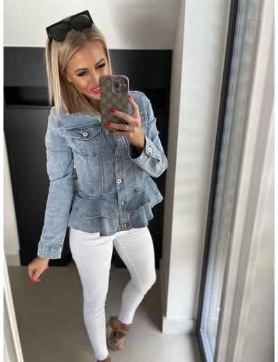 CAMILL peplum farmerkabát