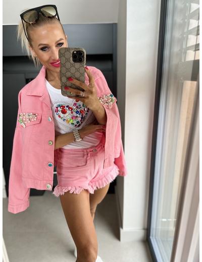 PARIS OVERSIZE babyrose farmerkabát - strasszokkal