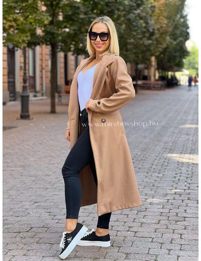 MARIE hosszított szövetkabát - övvel