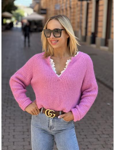 NINA kötött pulóver - madeira ingbetéttel