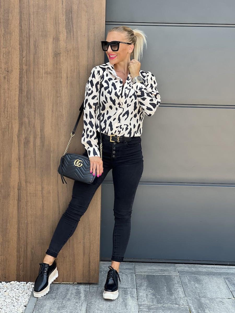 OLGA skinny fekete farmernadrág