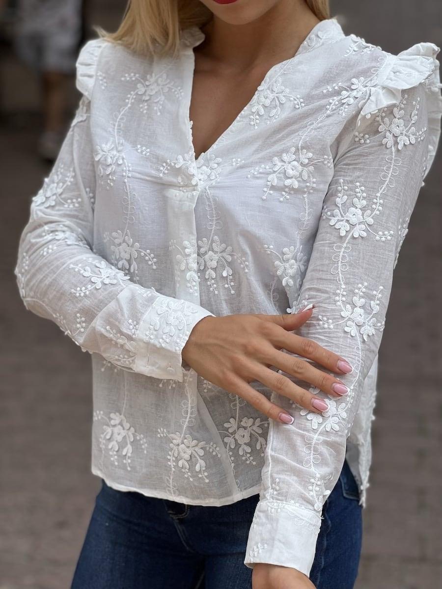 WHITE MOOD francia ing - virágmintával