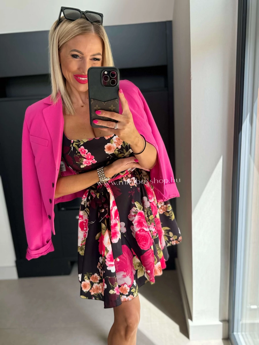 GLISS mintás dekoltált ruha