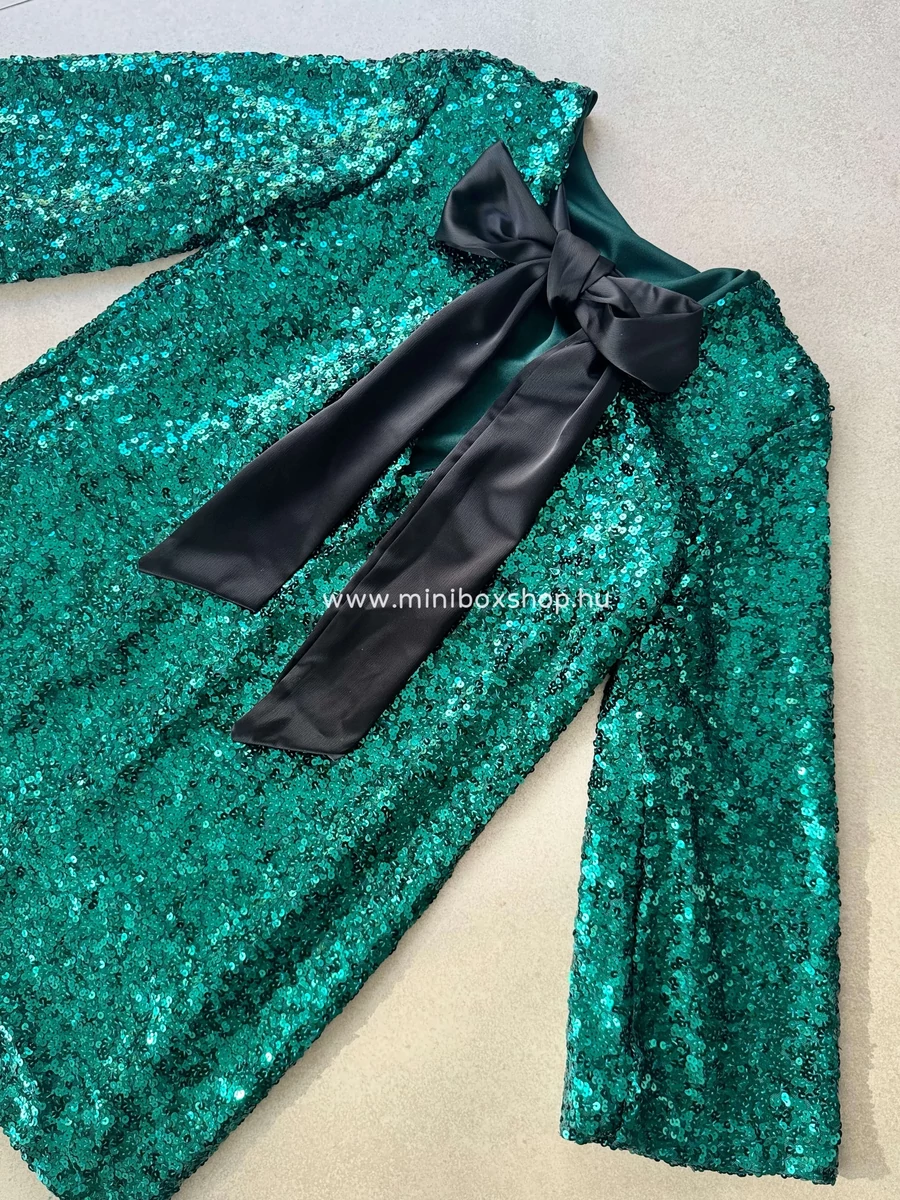 MOMO PREMIUM flitteres ruha - szatén masnival