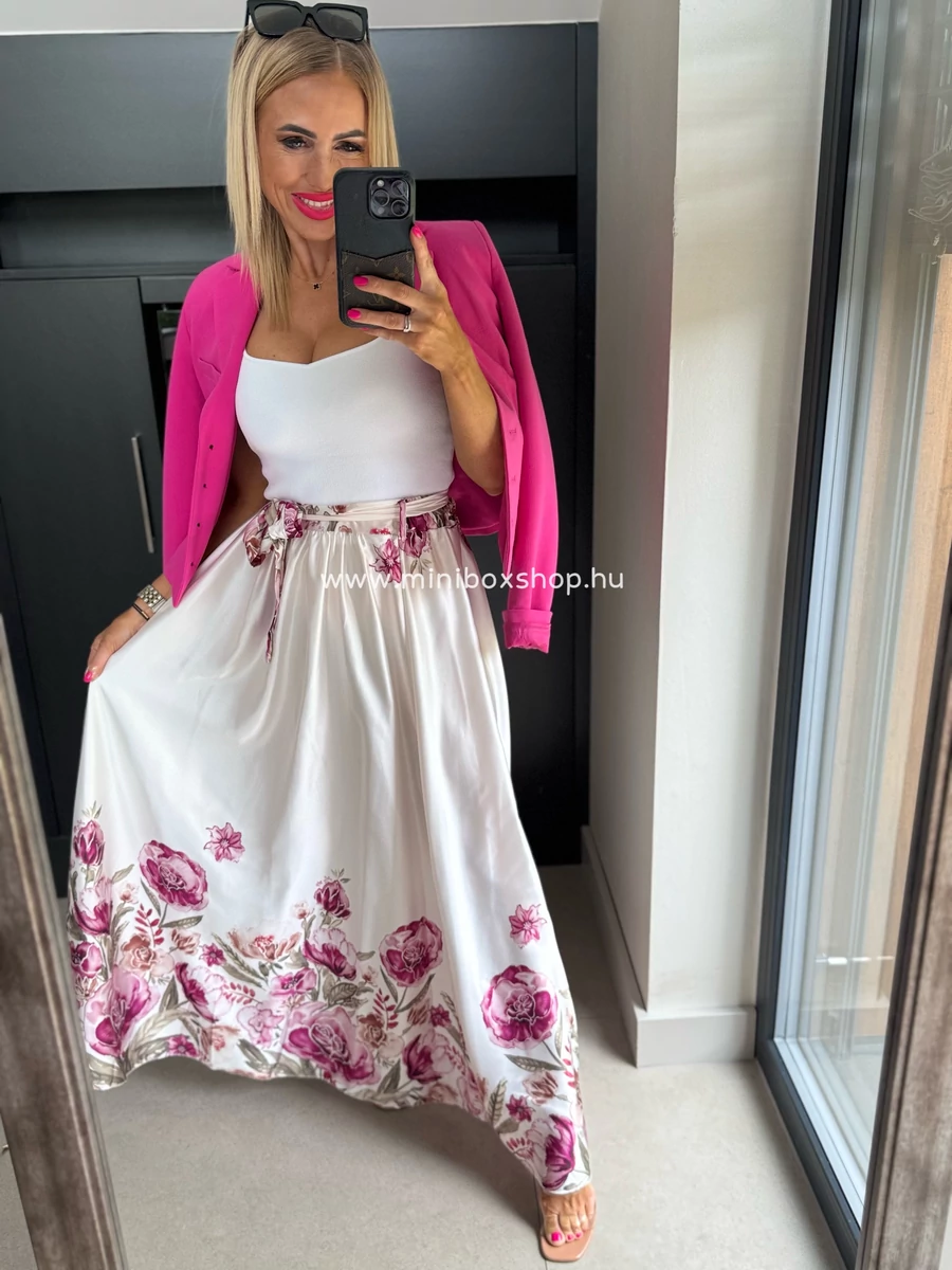 PURLA ROSE szatèn maxiszoknya