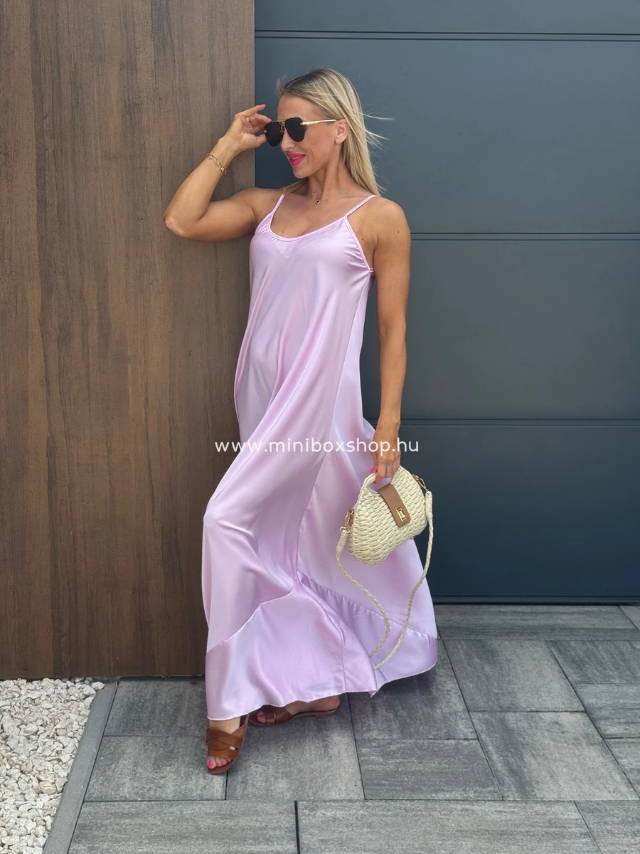 FLORA szatén maxiruha