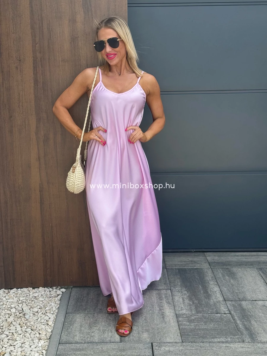 FLORA szatén maxiruha