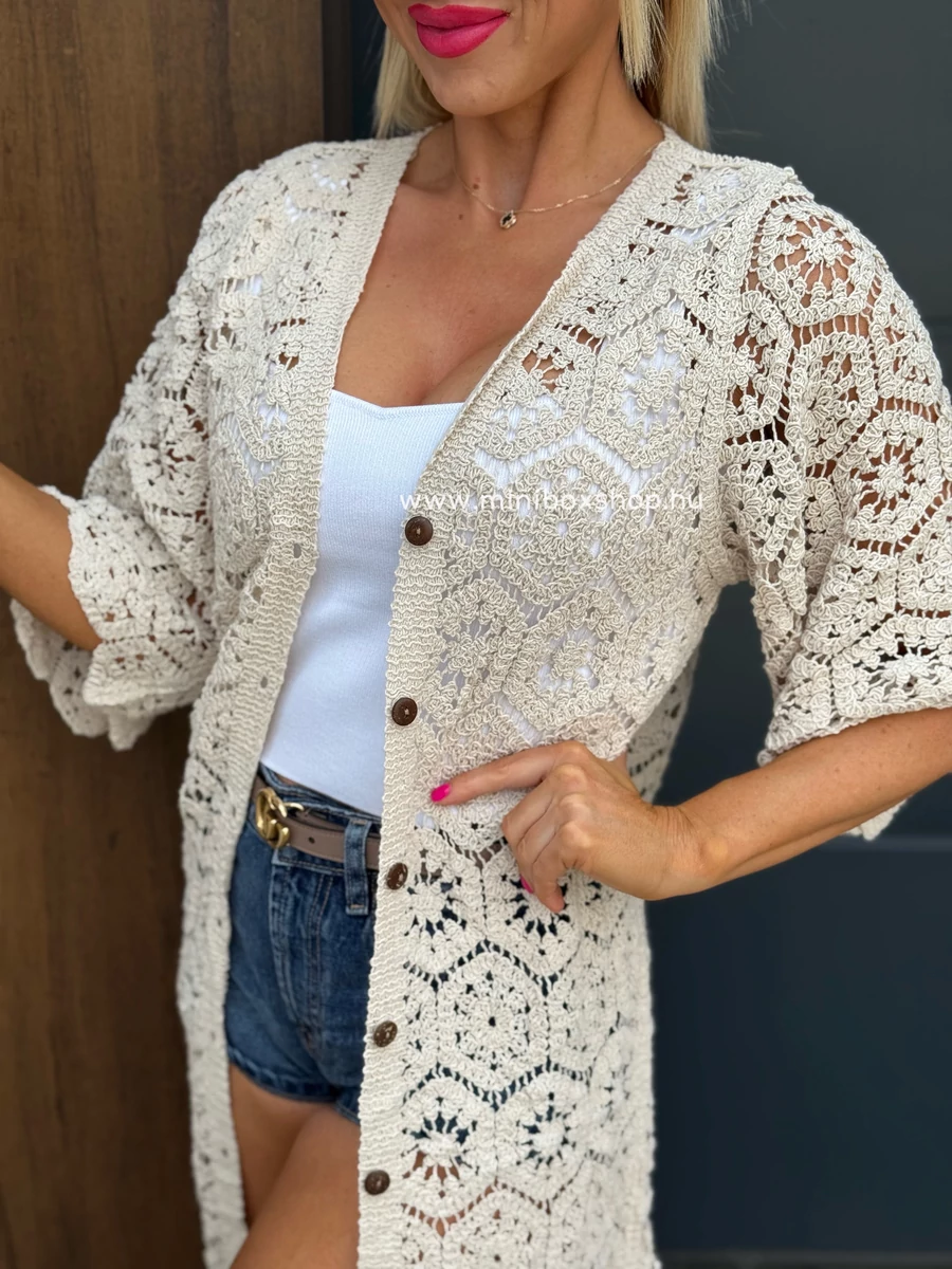 SUSAN horgolt pamutkardigán