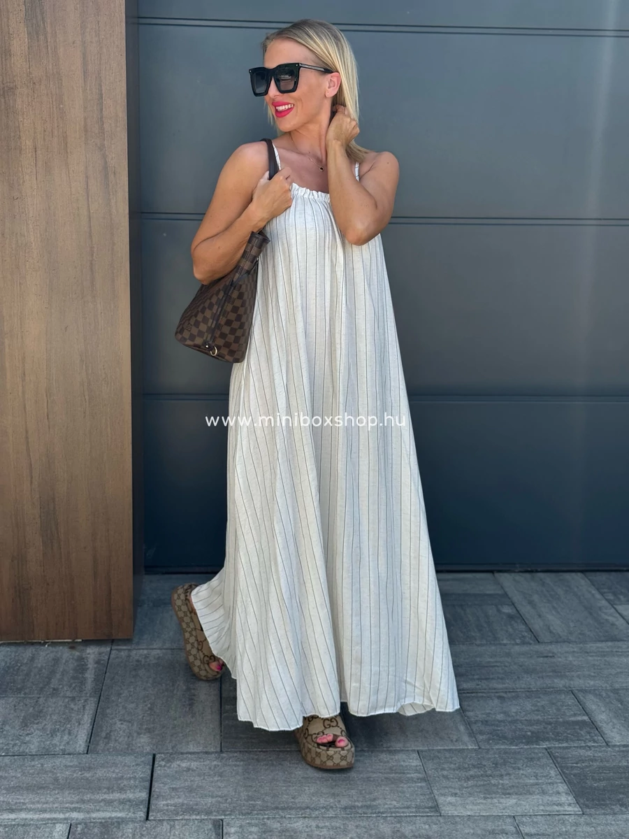 EMMA extra pántos vászonhatású maxiruha