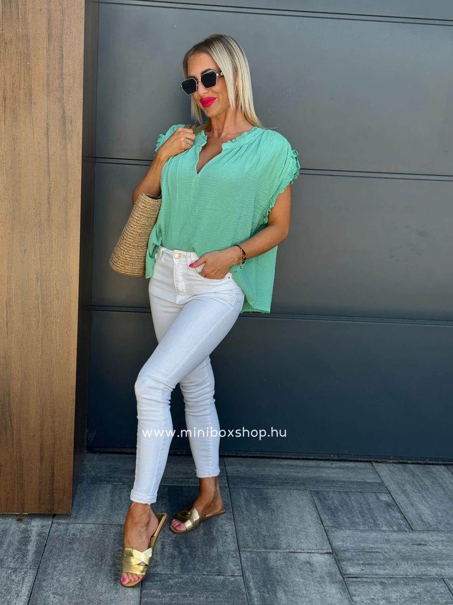 KIMMIE oversize felső - madeirával - 100% pamut