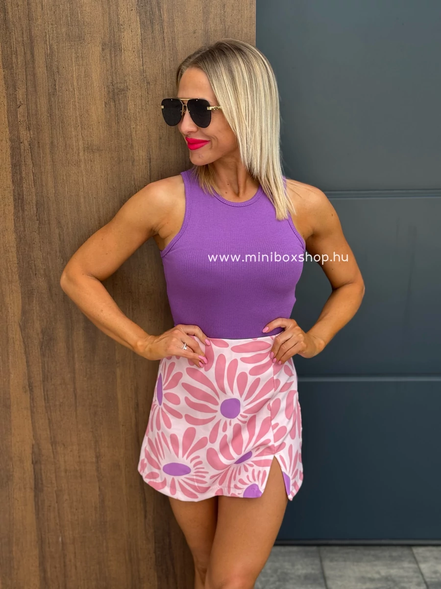 SPRING bordázott pamut crop top