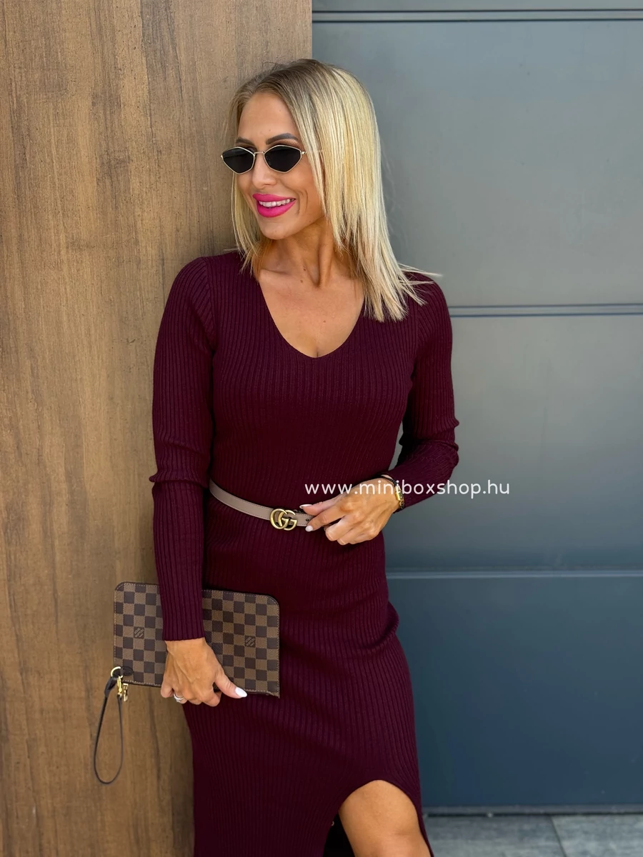 BREE Fall bordázott midi ruha