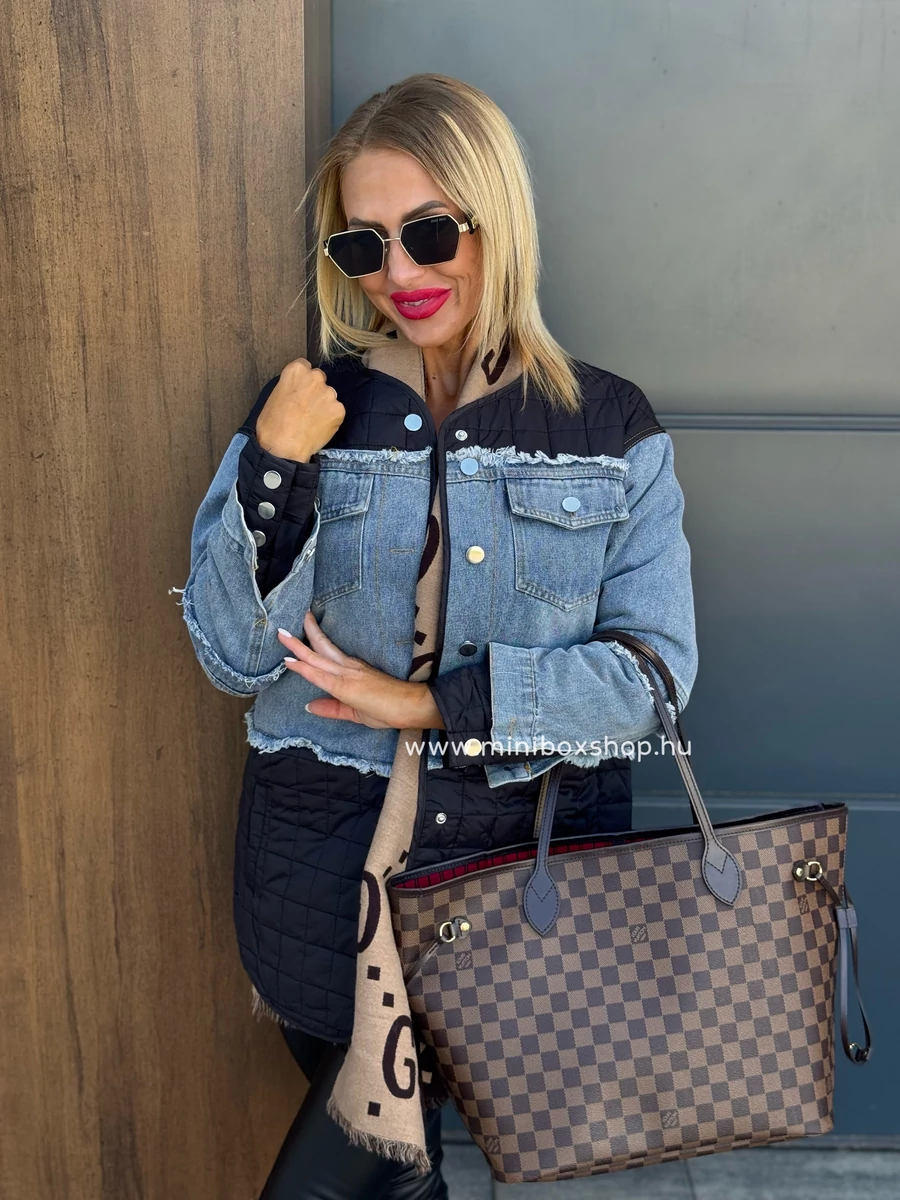DENIM and Black steppelt kabát