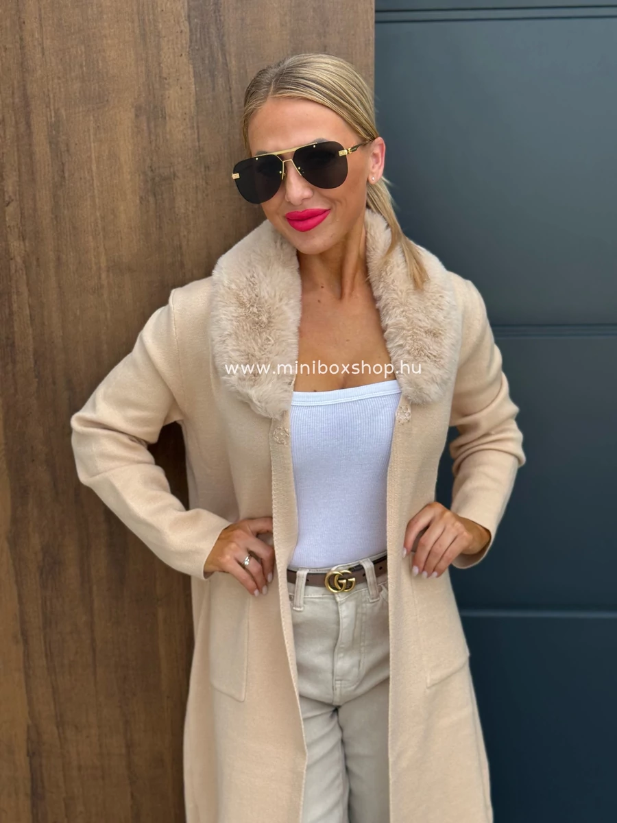 LARISSA extra puha kardigàn - szőrmével