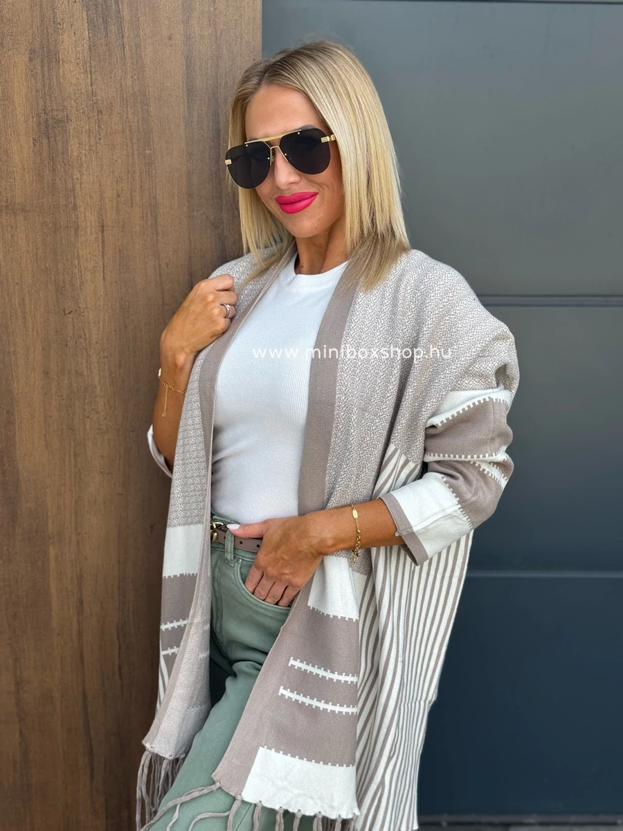 CLASSIC Fall taupe kardigán