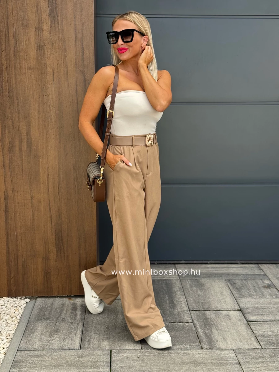 KISS palazzo nadrág - övvel