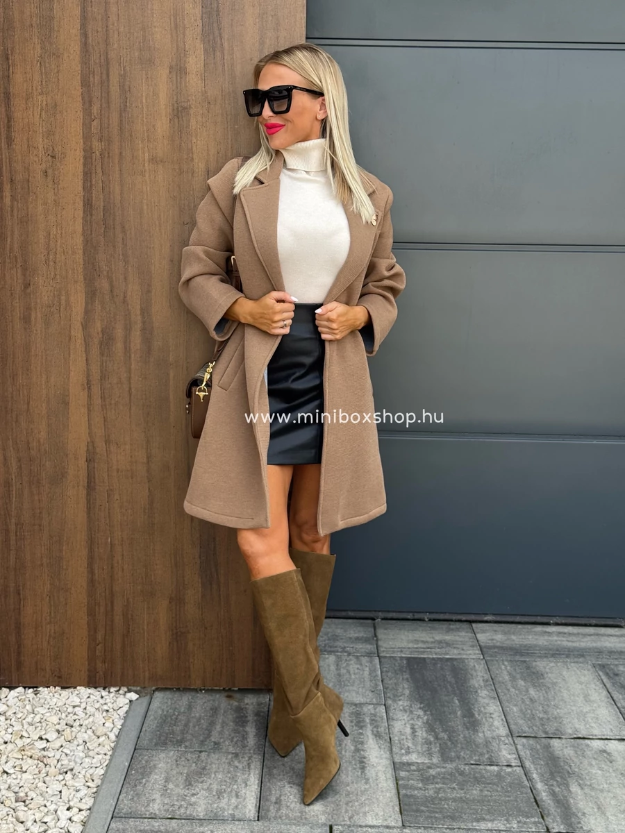 LUCIA Fall extra puha hosszított kabàt - kitűzővel 