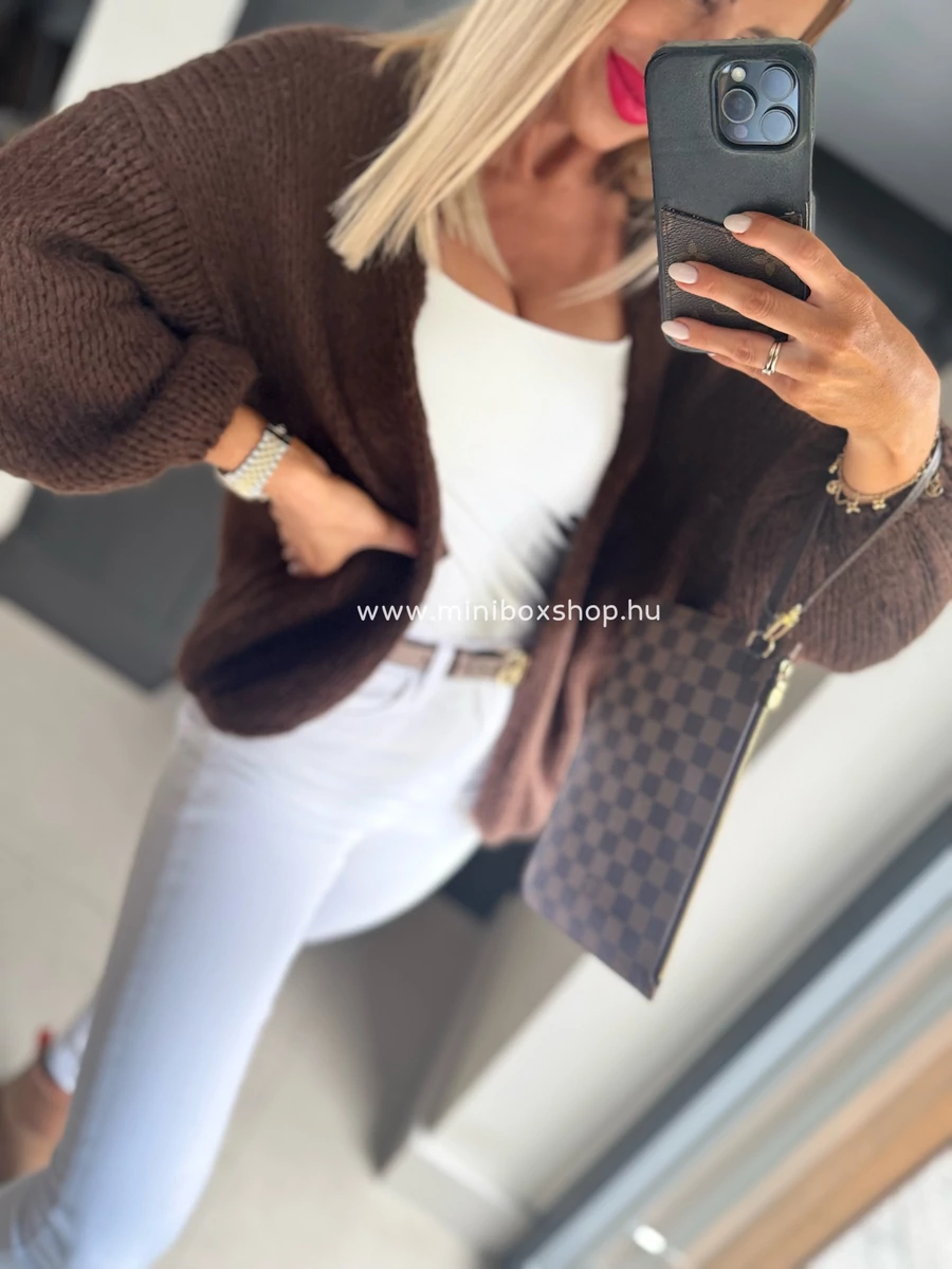 TRESURE Brown pihepuha kötött kardigán