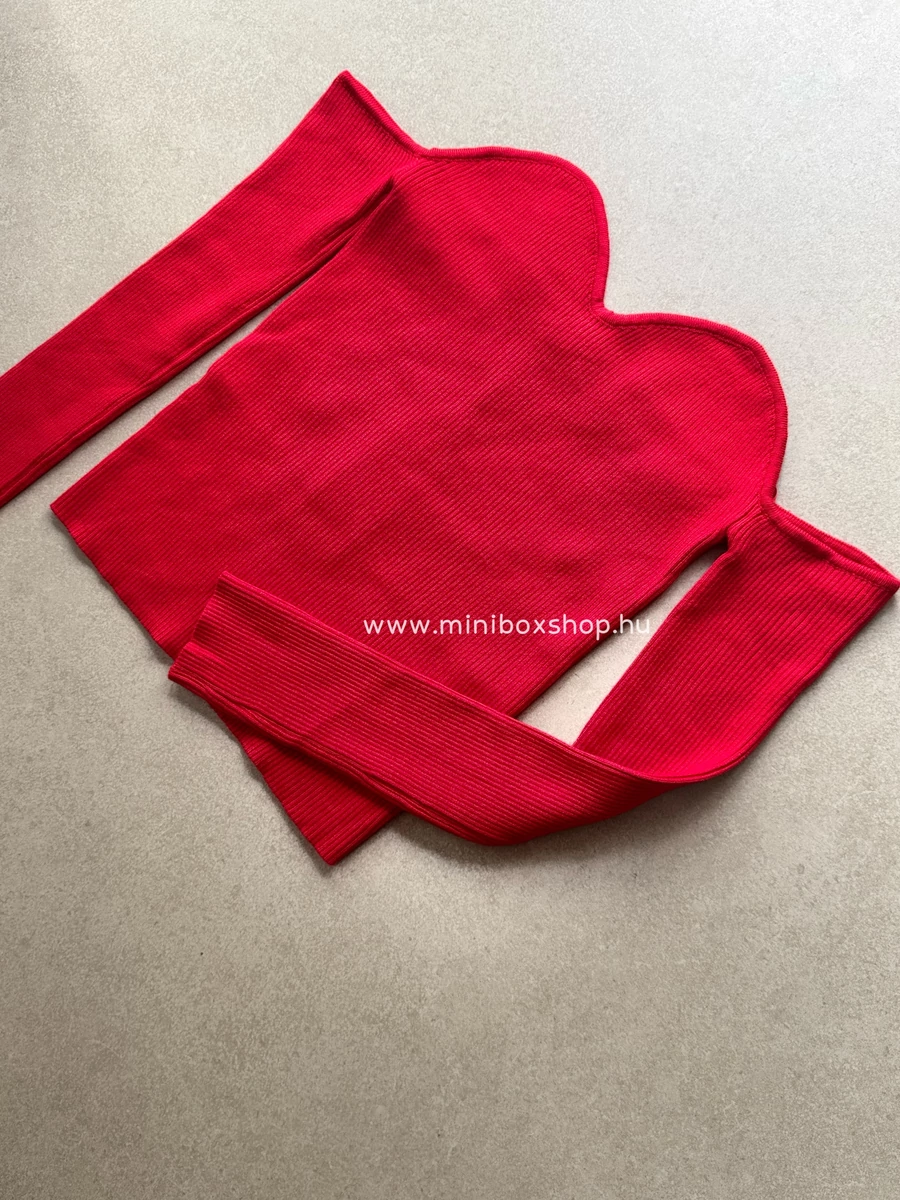 MONIC bordázott ejtett vállú felső 