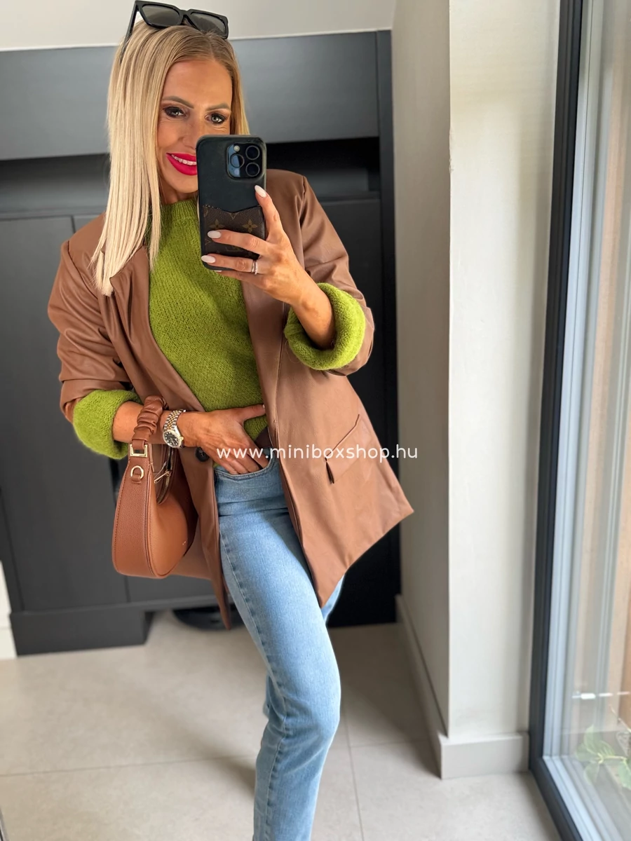 PLEO oversized bőrhatású blèzer