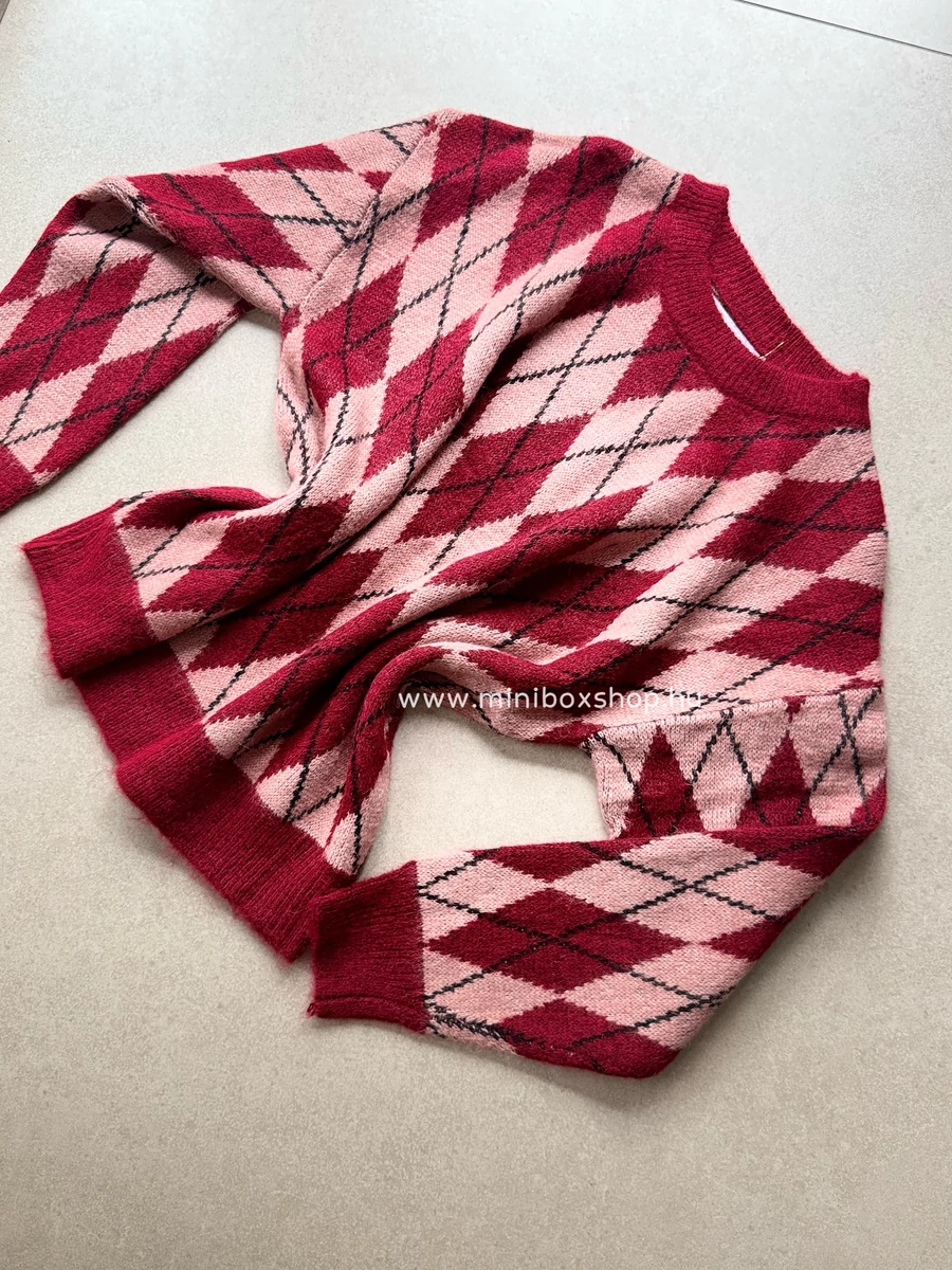 WIEN kockás pulóver - gyapjúval