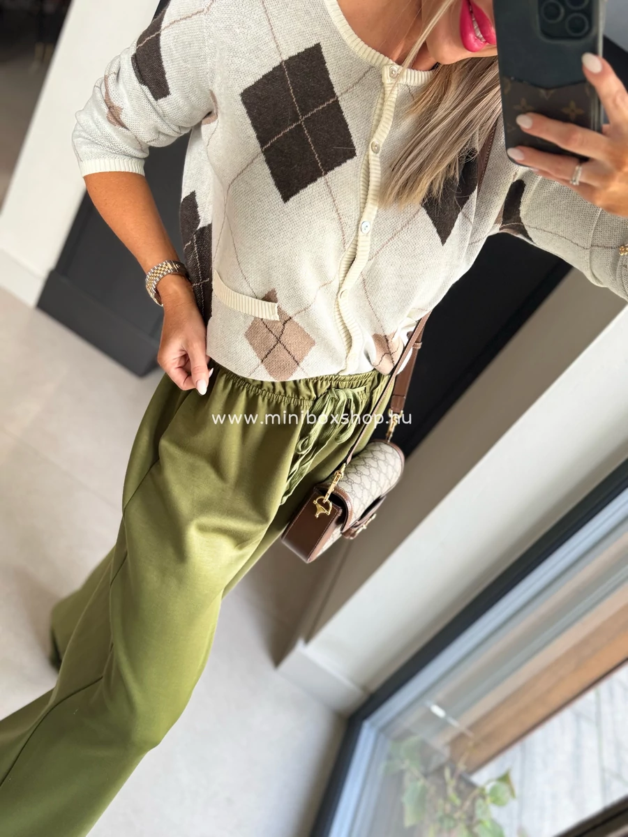 FLORA rombusz mintás kardigàn