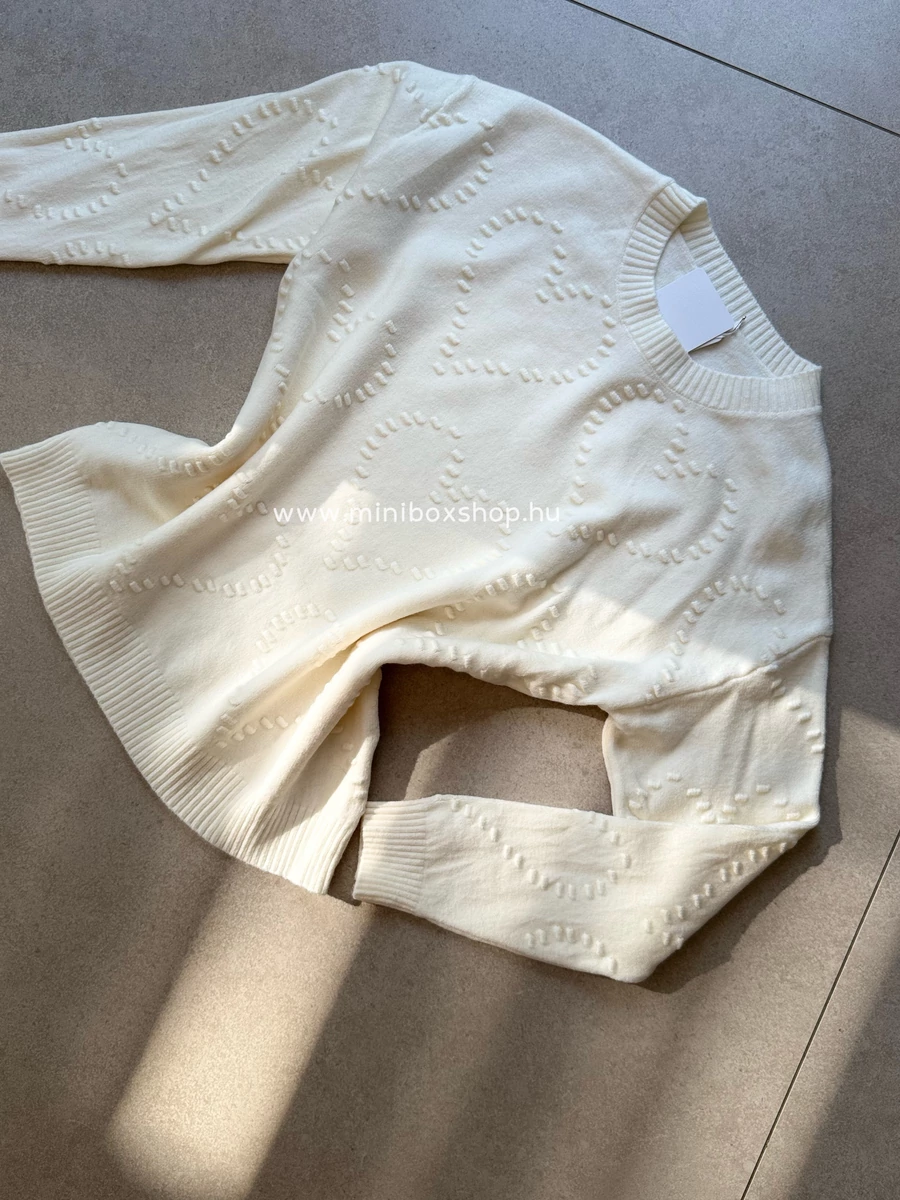 LOVE Fall Ekru dombornyomott mintás felső LOVE Fall Ekru dombornyomott mintás felső