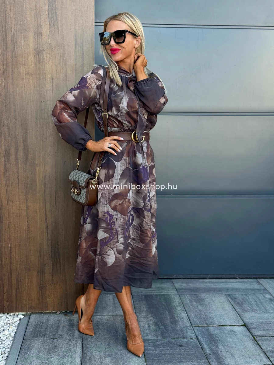 FALL Dress - mintás kétrétegű - masnis ruha FALL Dress - mintás kétrétegű - masnis ruha