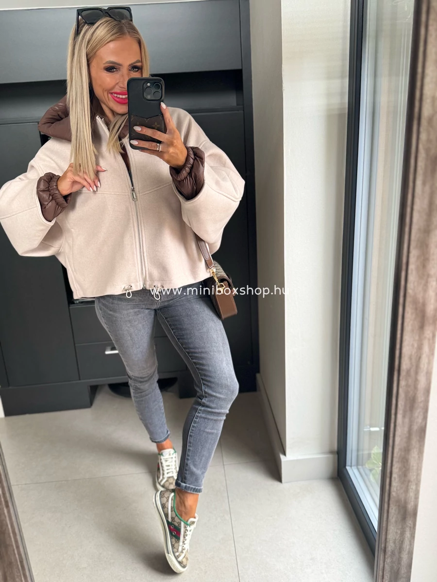 KATY francia gyapjú hatású oversized kabát - lecsatolható rèszekkel