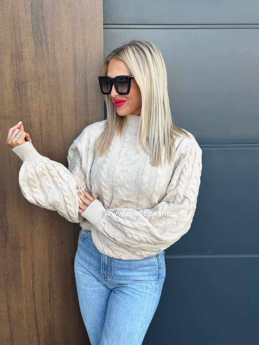 AMINA csavart kötésű pulóver AMINA csavart kötésű pulóver
