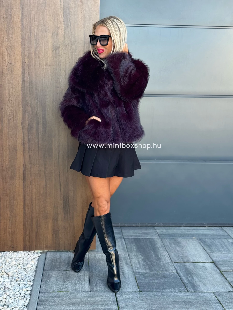  LILIANA burgundi műszőrmebunda