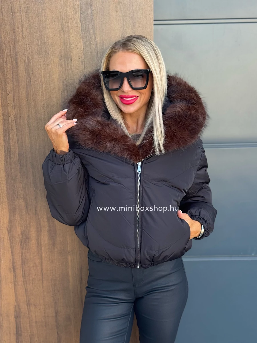 GUPPI steppelt kabàt - barna szőrmèvel