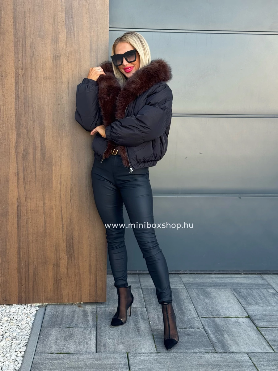 GUPPI steppelt kabàt - barna szőrmèvel