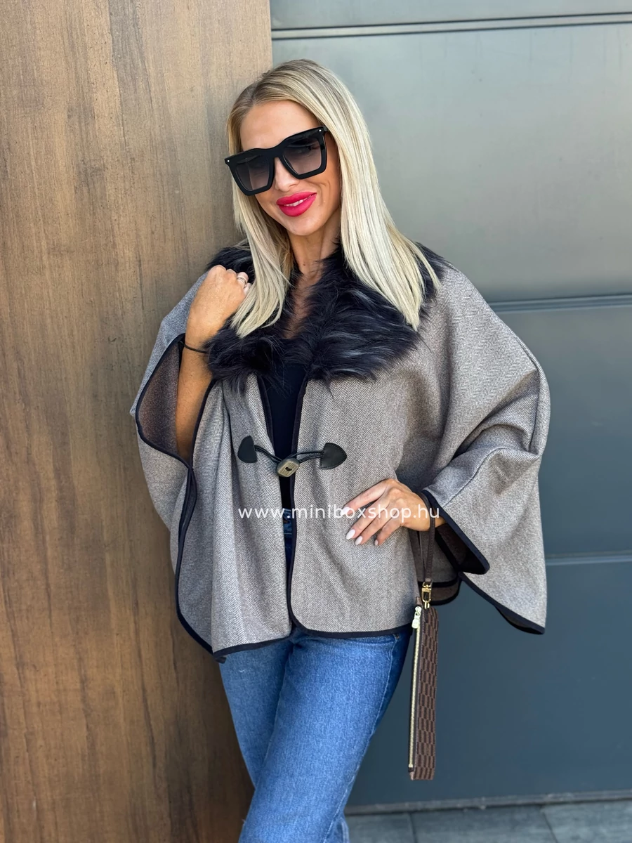 LA FEM poncsó - szőrmével