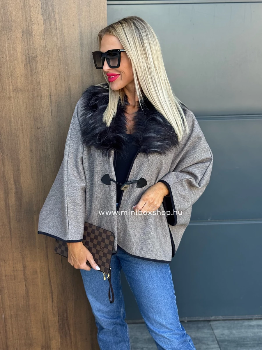 LA FEM poncsó - szőrmével