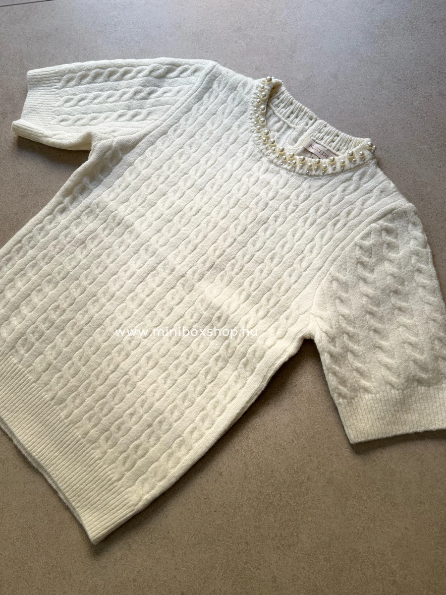 ABIGEL csavarmintás felső - gyöngyökkel