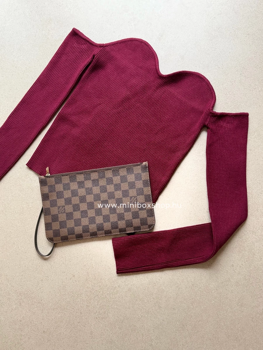 MONIC bordázott ejtett vállú felső