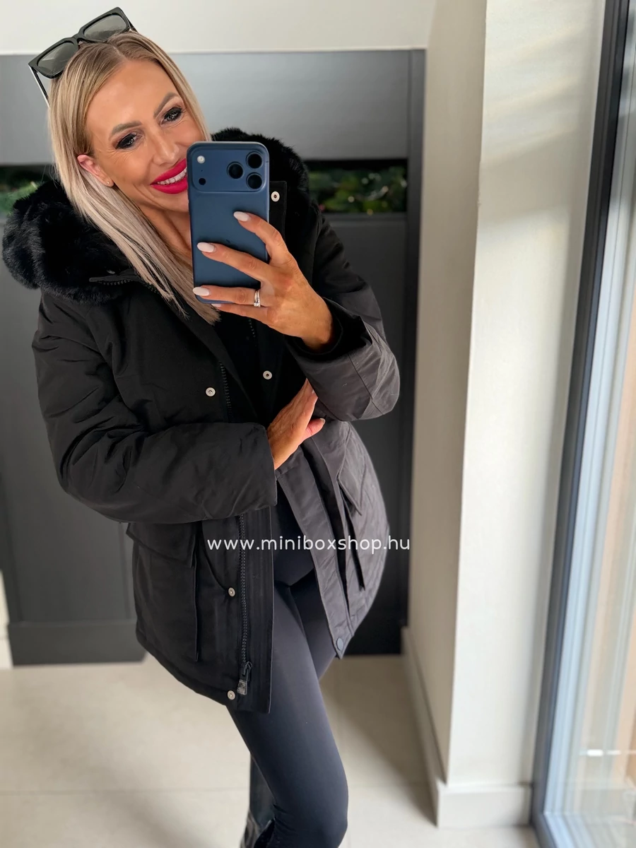 NEULI parka kabàt - gumírozott övvel