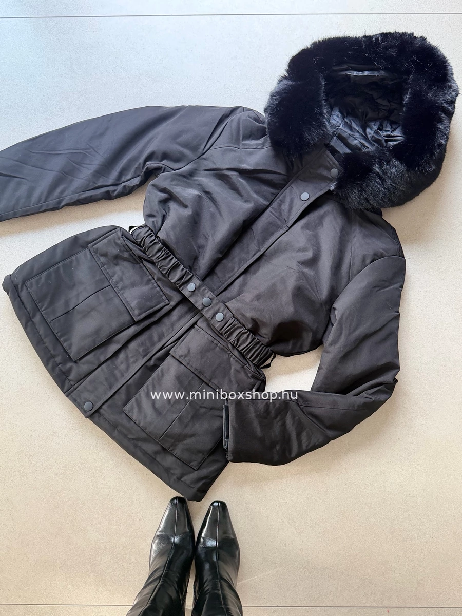 NEULI parka kabàt - gumírozott övvel