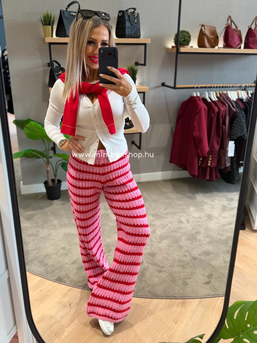 PINKY-RED horgolt nadrág
