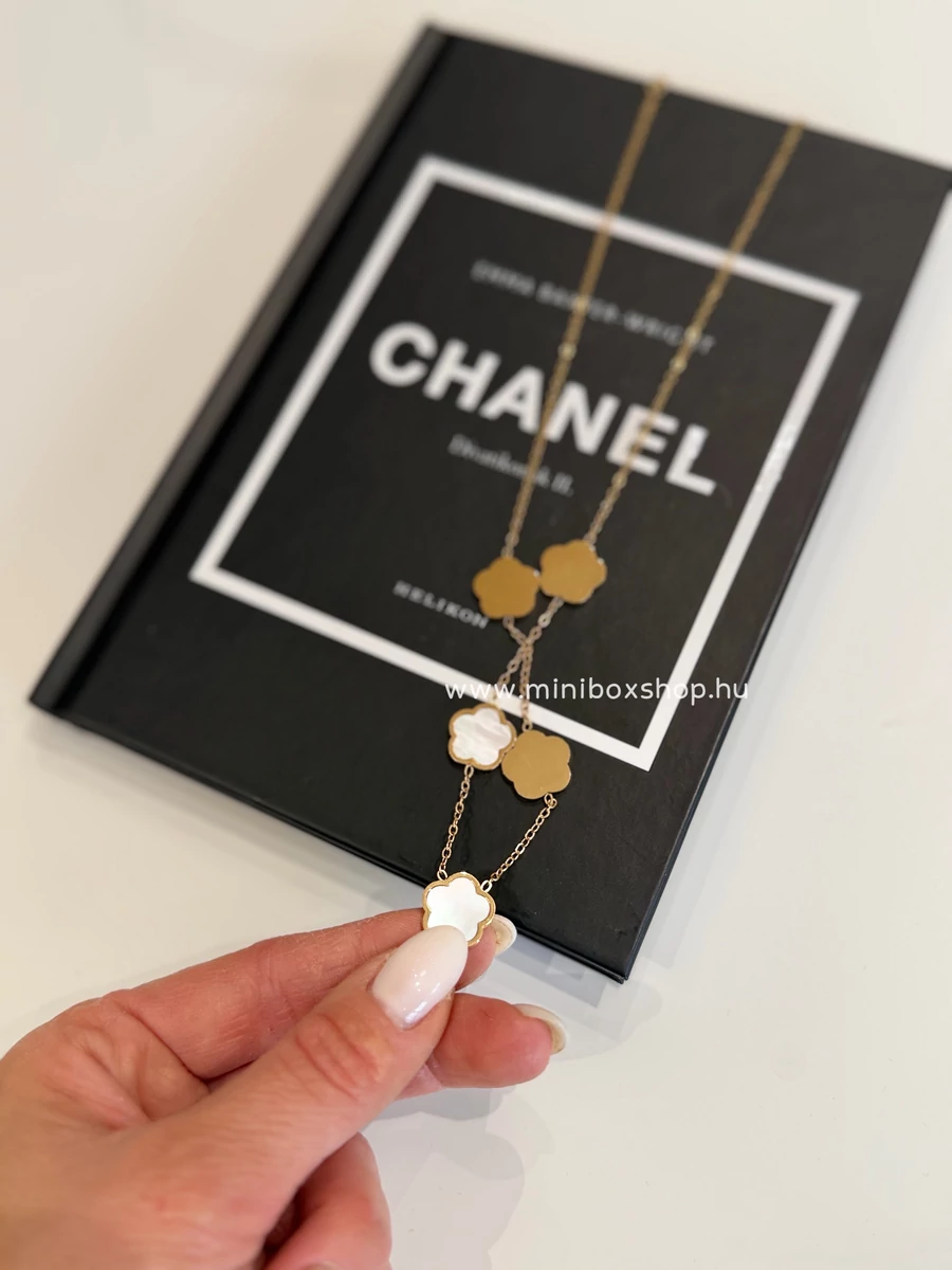 LUCKY nyaklánc - fehér medállal