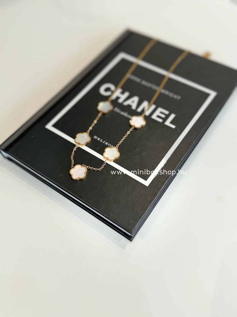 LUCKY nyaklánc - fehér medállal