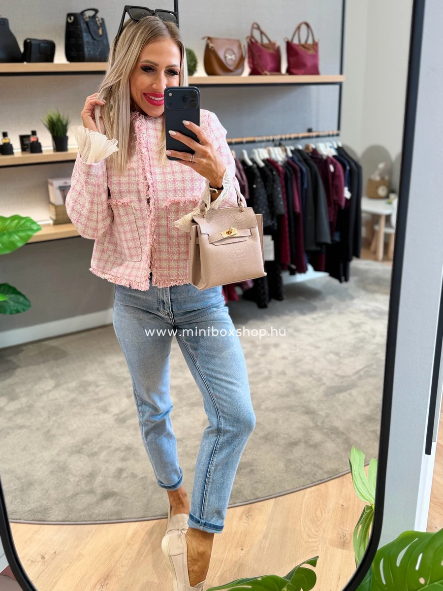 NELLI TWEED blézer - szatén ujjrésszel