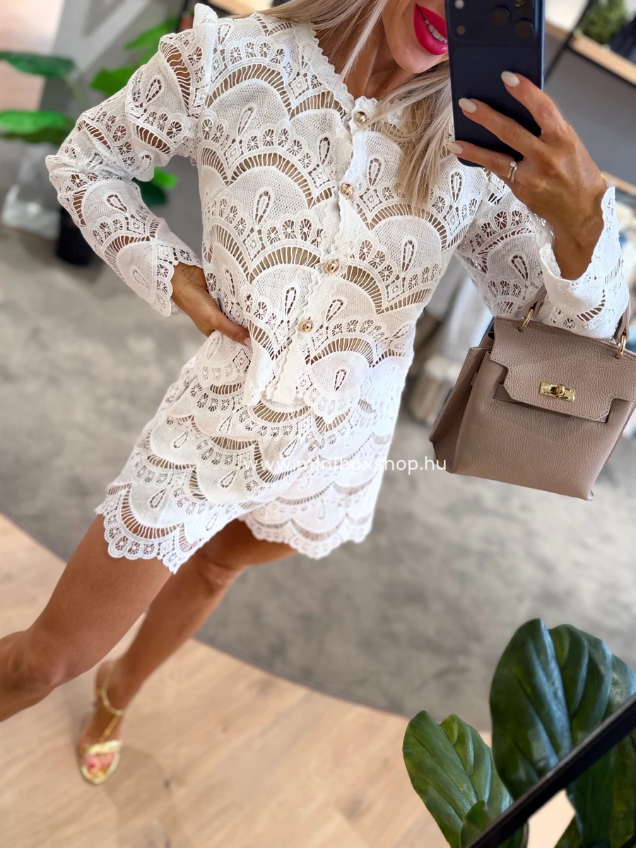 MENDI horgolt mintás kardigán - mellnél dupla anyaggal