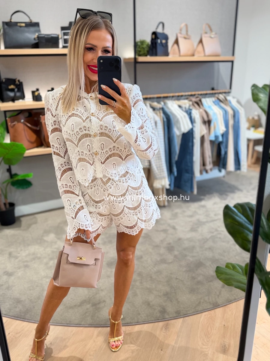 MENDI horgolt mintás kardigán - mellnél dupla anyaggal