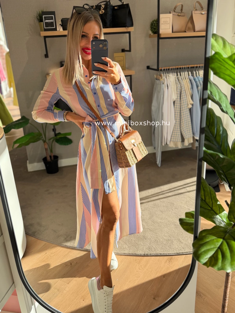 SUSY csíkos színes ruha