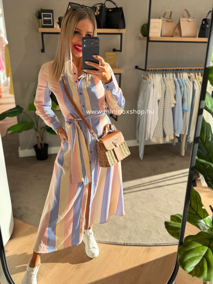 SUSY csíkos színes ruha