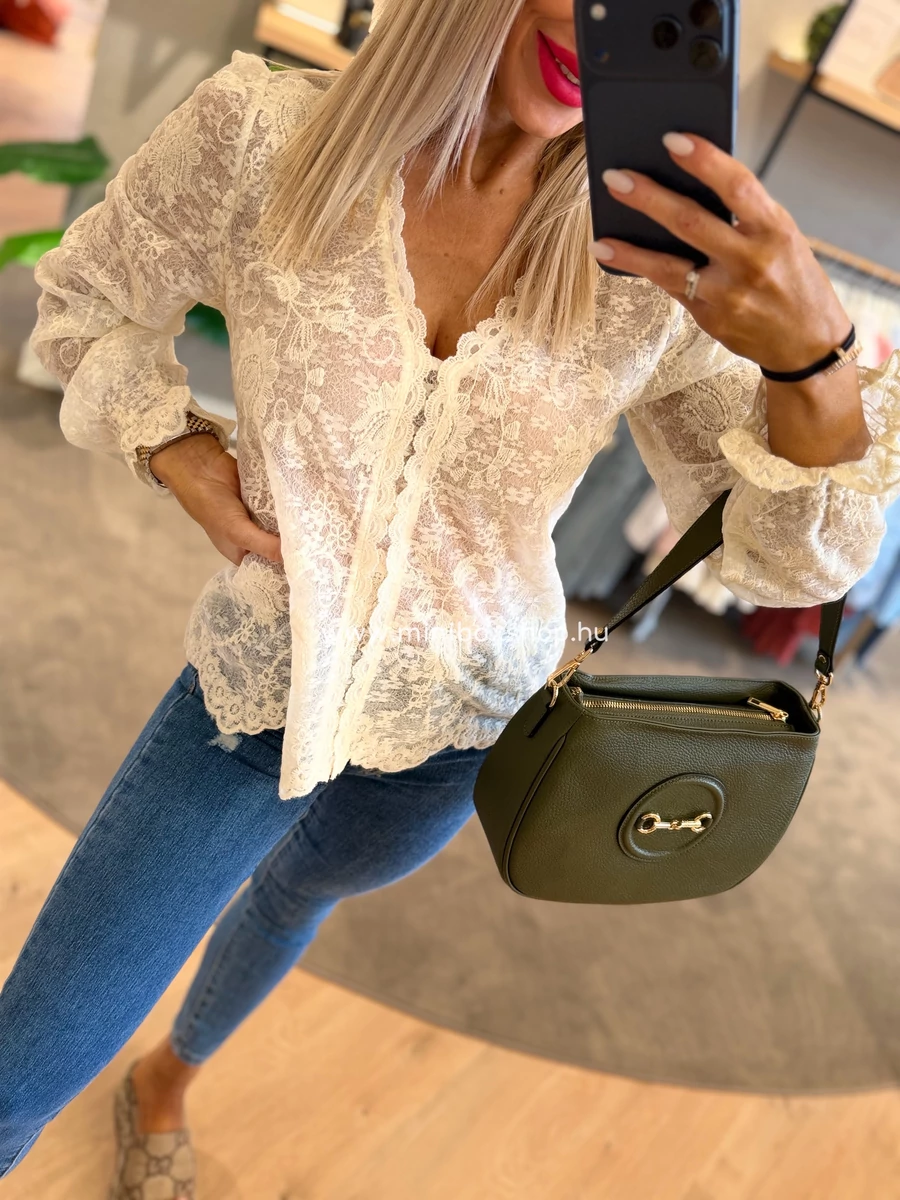 LINI csipkehatású ing - gumis ujjakkal - pamuttal